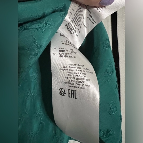 Sandro Paris Green Textured Tie Blouse Small - Picture 11 of 12